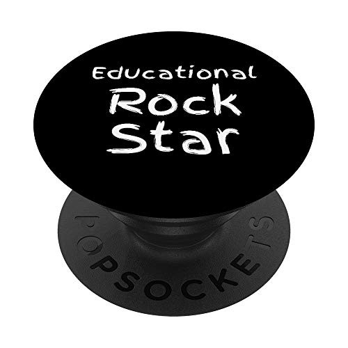 Cute Elementary School Teacher Gift Educational Rock Star PopSockets Grip and Stand for Phones and Tablets