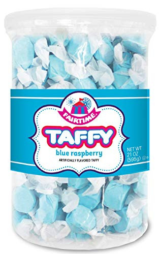 Adams  and  Brooks Fairtime Taffy  Bulk Blue Candy for Candy Buffets_ Blue Raspberry Taffy_ Blue Raspberry Candy _ 21 Ounce Tub