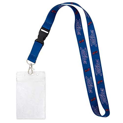 University of Tulsa NCAA Car Keys College ID Badge Holder Lanyard Keychain Detachable Breakaway Snap Buckle  w Pouch Blue