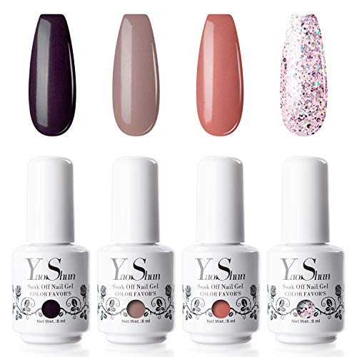 YaoShun Gel Nail Polish Set _ Gel Polish Kit UV Nail Gel Pure And Glitter Colors Nail Polish Nail Art Gift Box_ Soak Off Nail Gel Manicure UV LED Gel YaoShun Gel Nail Polish Set _ Gel Polish Kit UV Nail Gel Pure And Glitter Colors Nail Polish Nail Art Gift Box_ Soak Off Nail Gel Manicure UV LED Gel