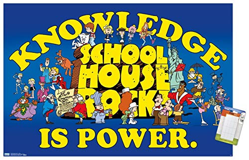 Trends International Schoolhouse Rock_Group Wall Poster_ 22_375 inch  x 34 inch _ Poster  and  Mount Bundle