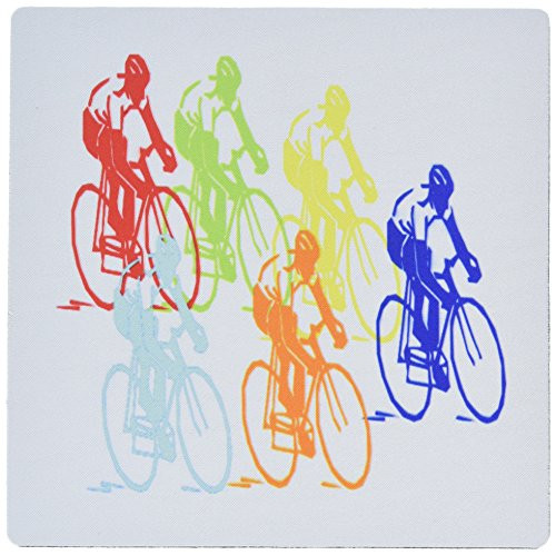 3dRose LLC 8 x 8 x 0.25 Inches Mouse Pad, Multi Color Bicycle Race (mp_109036_1)