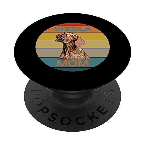 Retro Sunset Circle Vizsla Mom 2020 Graphic Design PopSockets PopGrip Swappable Grip for Phones  and  Tablets