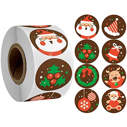 Thank You Christmas Stickers 1 Inch_ Merry Christmas Thank You Stickers Roll_ Thank You Stickers Round for Sealing_ Decoration 500 Stickers