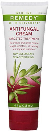 Medline Remedy Olivamine Antifungal Cream, White,  4 fl oz