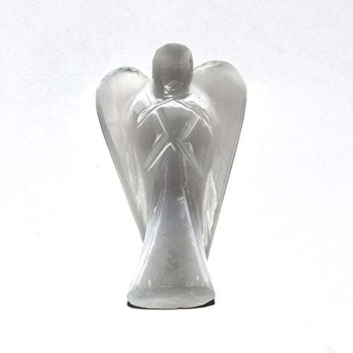 Selenite Pocket Statue Angel Guardian Hand Carved Spiritual Figurine Crystal Reiki Healing Spiritual Natural Gemstone Home Decor 2_2_5 Inch
