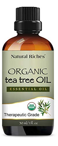 Organic Tea Tree Oil _ Pure USDA Organic Certified Tea Tree Essential Oil for Acne_ Hair_ Skin and Scalp for DiffuserHumidifier Aromatherapy Premium