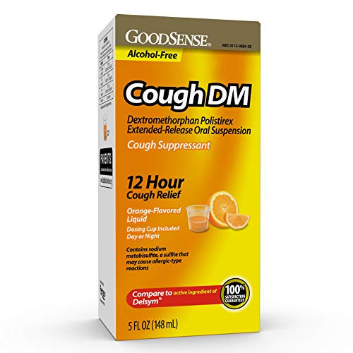 GoodSense Cough DM 12 Hour Cough Relief_ Cough Suppressant_ Dextromethorphan Polistirex Extended_Release Oral Suspension_ 5 Fluid Ounce