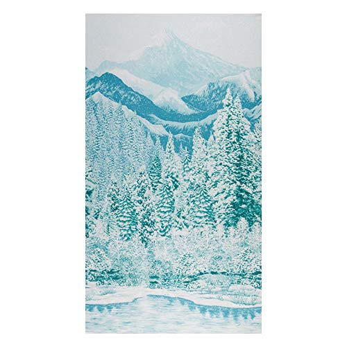 Kaufman First Snow Metallic Mountain Panel Pine Quilt Fabric By The Yard