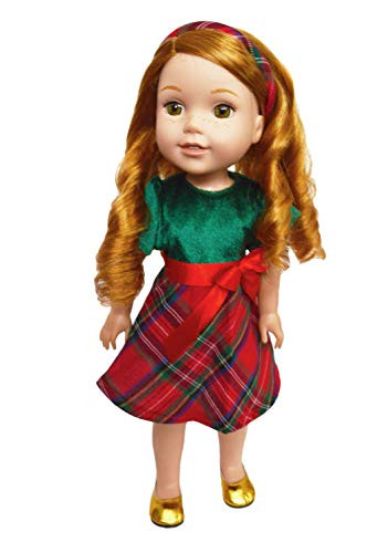 MBD Holiday Dress with Headband for 14_14_5 Inch Dolls_ 14 Inch Doll Clothes