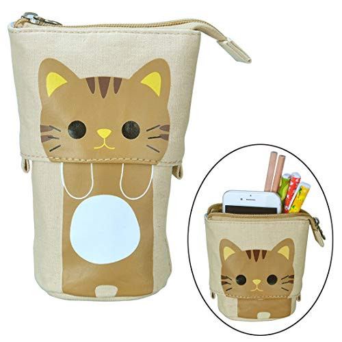 Oyachic Stand up Pencil Case Standing Pen Bag Transformer Pencil Holder Telescopic Pencil Pouch Telescopic Pen Pouch Make up Bag Organizer Bag Station