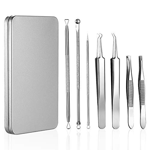 Blackhead Remover_ 7 Pcs Professional Pimple Comedone Extractor Popper Tool Acne Removal Kit _ Treatment for Pimples_ Blackheads_ Zit Removing_ Forehe