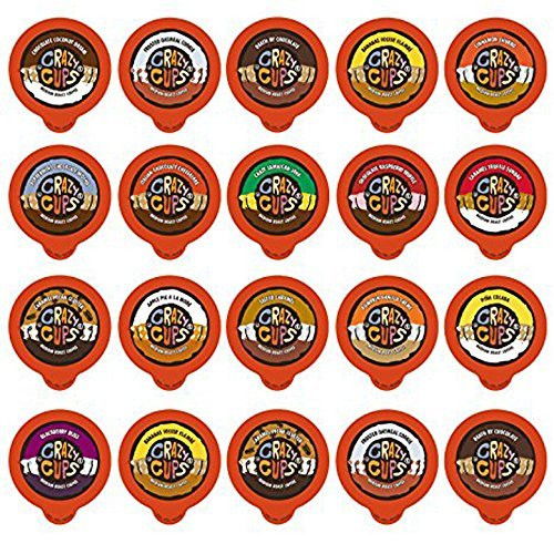 Crazy Cups Flavored Coffee Single Serve Cups for Keurig Brewer Variety Pack Sampler, 20 Count Crazy Cups Flavored Coffee Single Serve Cups for Keurig Brewer Variety Pack Sampler, 20 Count