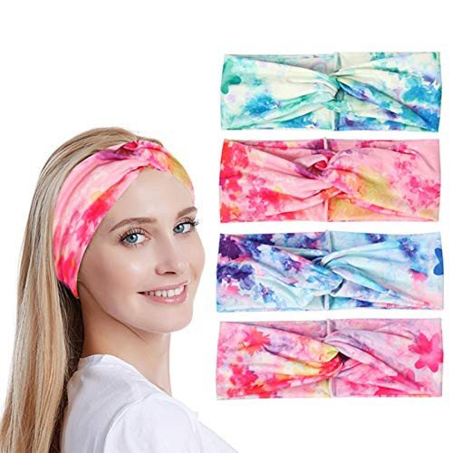 Elastic Twisted Headbands for Women Girls Boho Style Floral Tie Dye Knotted Hair Bands Tie_dye Criss Cross Turban Headband Sports Yoga Headwrap Hair A Elastic Twisted Headbands for Women Girls Boho Style Floral Tie Dye Knotted Hair Bands Tie_dye Criss Cross Turban Headband Sports Yoga Headwrap Hair A