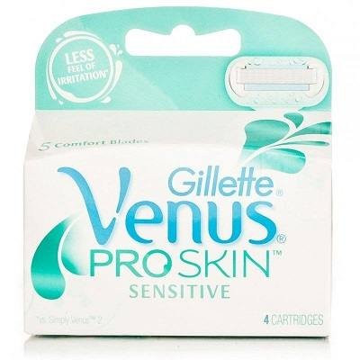 Gillette Venus ProSkin Sensitive Womens Razor Refill Cartridges 4 Count