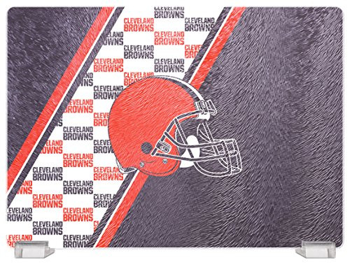 Duck House NFL Cleveland Browns Tempered Glass Cutting Board with Display Stand