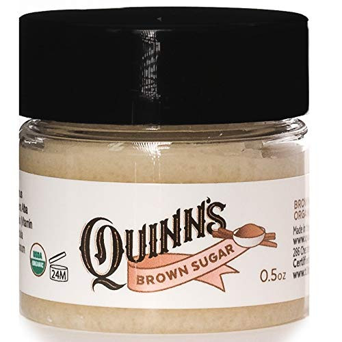 Quinns Organic Brown Sugar Lip Scrub Exfoliator Moisturizer Lip Balm with Natural Coconut Oil for Dry Chap Lips_ 0_5 ounce