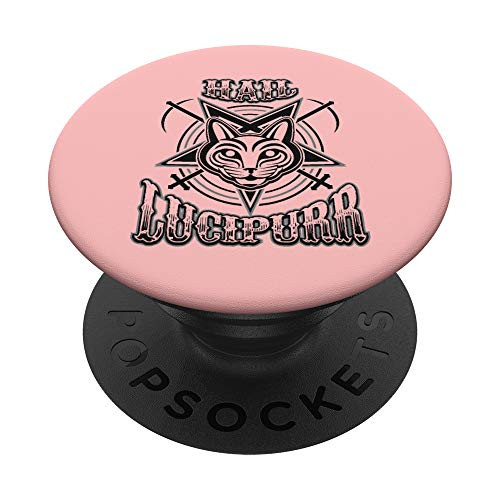Hail Lucipurr Satan Death Metal Cat Kitten Black Heavy Rock PopSockets Grip and Stand for Phones and Tablets