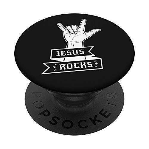 Jesus Rocks _ Christian Sign Symbol PopSockets Grip and Stand for Phones and Tablets Jesus Rocks _ Christian Sign Symbol PopSockets Grip and Stand for Phones and Tablets