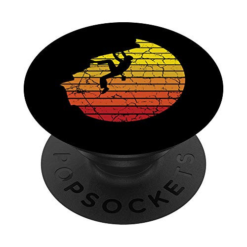 Mens Bouldering Rock Climbing Climber Retro PopSockets PopGrip Swappable Grip for Phones and Tablets Mens Bouldering Rock Climbing Climber Retro PopSockets PopGrip Swappable Grip for Phones and Tablets