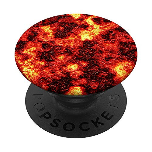 Lava Fire Rock Volcano Flame Magma Hot Red Black Volcanic PopSockets PopGrip Swappable Grip for Phones  and  Tablets