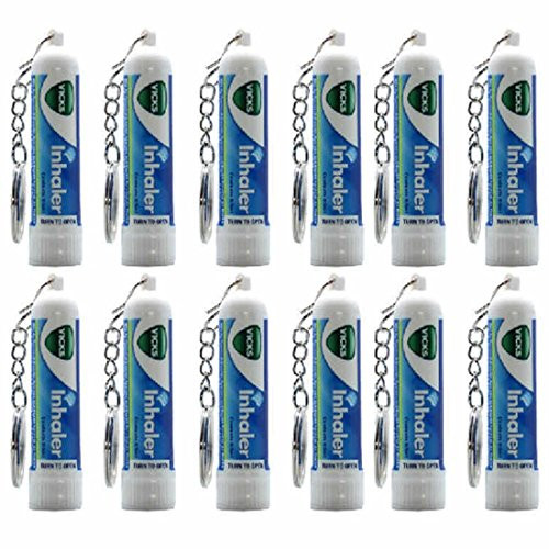 Vicks Inhaler  12 Sticks Wholesale Pack  Nasal Decongestant VapoInhaler with Keychain