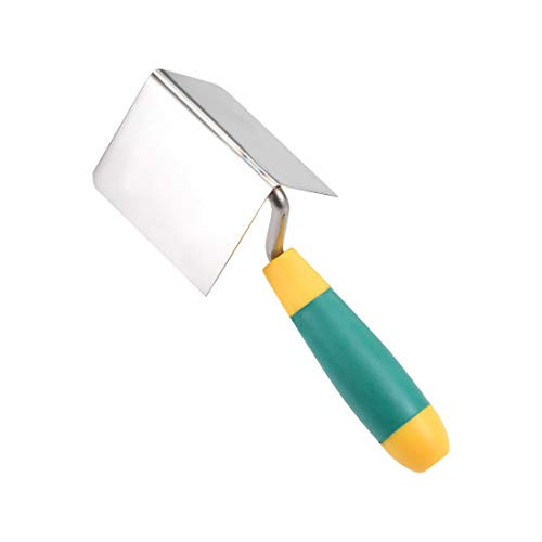 uxcell Inside Corner Trowel 3x2 Inch 90 Degree Angle Stainless Steel with Plastic Handle Drywall Tool for Plaster Concrete Sheetrock