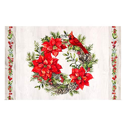 Northcott Scarlet Feather Placemat 22in Panel Pale Gray Multi Quilt Fabric
