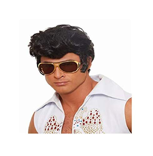 Dreamgirl Mens Rock Legend Wig_ Black_ One Size