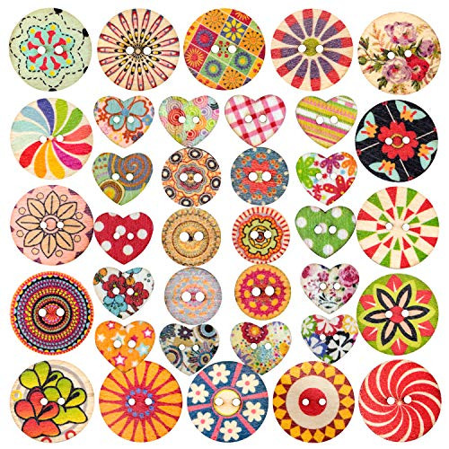 Sewing Wooden Buttons with Colorful Style Pattern Round Craft Cute Button for Sewing DIY Crafts Childrens Manual Painting Size 15mm 20mm 25mm 2 Holes Sewing Wooden Buttons with Colorful Style Pattern Round Craft Cute Button for Sewing DIY Crafts Childrens Manual Painting Size 15mm 20mm 25mm 2 Holes