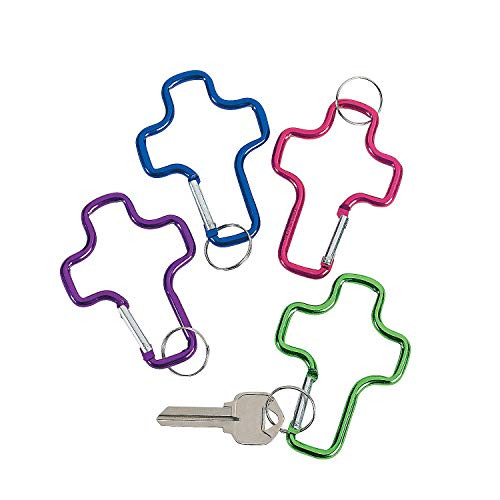 Aluminum Cross Clip Key Chains  Set of 12
