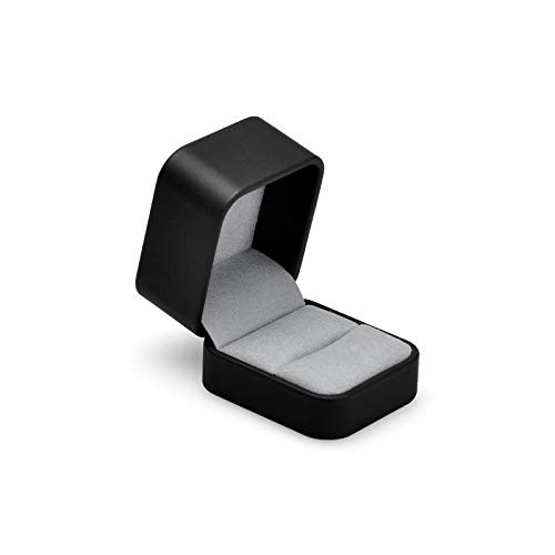 Woodten Black Round Corner PU Leather Ring Box Jewelry Necklace Earring Bracelet Gift Jewelry Packaging Box WH095  Ring Box