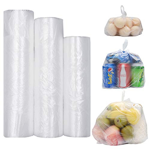 3 Pack Trash Bags for Countertop Mini Trash Can_ Small Plastic Produce Bag on a Roll_ Clear Food Storage Bags for Fruits_ Vegetable_ Bread_ 1 Gallon