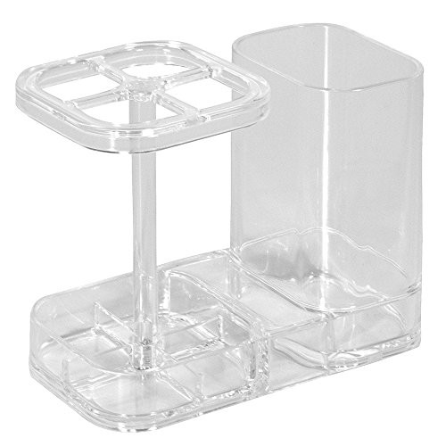InterDesign Med+ Toothbrush and Toothpaste Holder Perfect Bathroom Medicine Cabinet Organizer, Clear InterDesign Med+ Toothbrush and Toothpaste Holder Perfect Bathroom Medicine Cabinet Organizer, Clear
