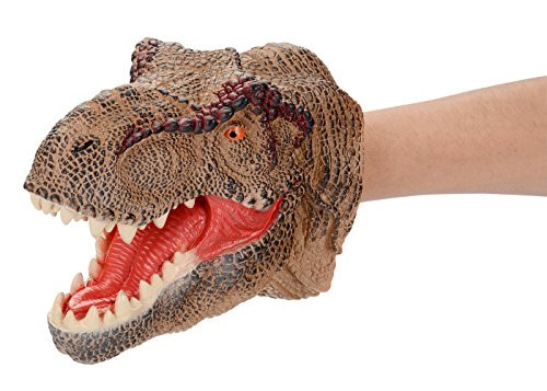 ZONXIE Soft Rubber Realistic Dinosaur Hand Puppets Role Play Toy for Kids and Toddlers  Tyrannosaurus