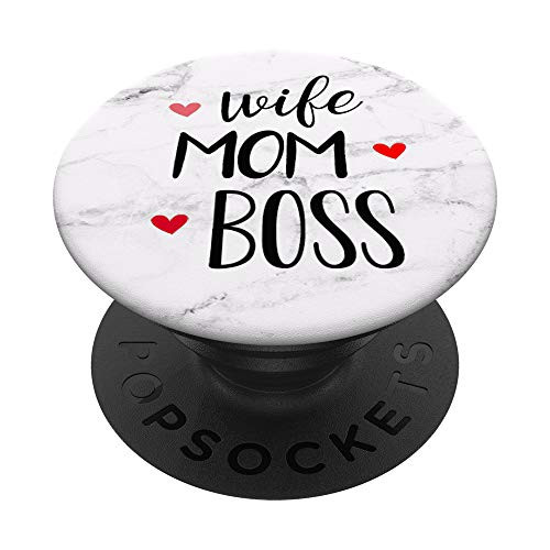 Wife Mom Boss _ Cute Saying for Mothers Who Rock PopSockets Grip and Stand for Phones and Tablets Wife Mom Boss _ Cute Saying for Mothers Who Rock PopSockets Grip and Stand for Phones and Tablets
