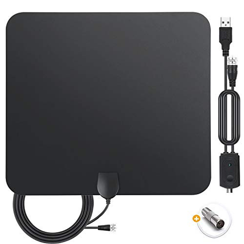 TV Antenna_ 2020 Indoor Amplified Digital HDTV Antenna 200 Miles Range with Amplifier TV Signals_ 4K 1080P HD VHF UHF for Local Free HD TV Channels Su