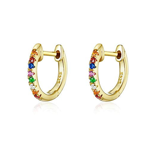 Presentski Gold Dainty Huggie Hoop Earrings Colorful Cubic Zirconia Rainbow Small Hoop Earrings Studs Sterling Silver 925 Earrings Hypoallergenic Earr Presentski Gold Dainty Huggie Hoop Earrings Colorful Cubic Zirconia Rainbow Small Hoop Earrings Studs Sterling Silver 925 Earrings Hypoallergenic Earr