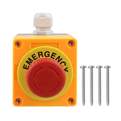 Nxtop Red Lamp Self Locking Emergency Stop Mushroom Switch Push Button Station 660V 10A Stop Switch Box