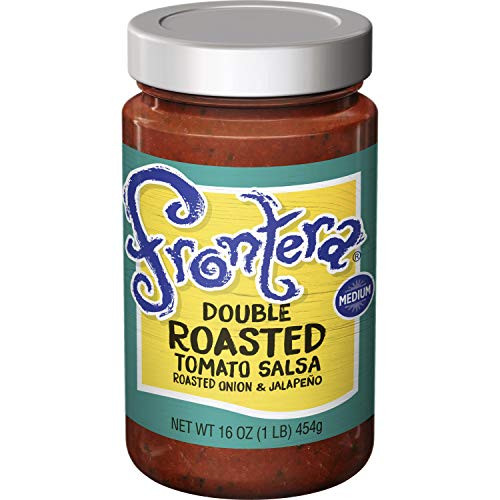 FRONTERA Gourmet Mexican Double Roasted Tomato Salsa_ Medium_ Keto Friendly_ 16 ounce_