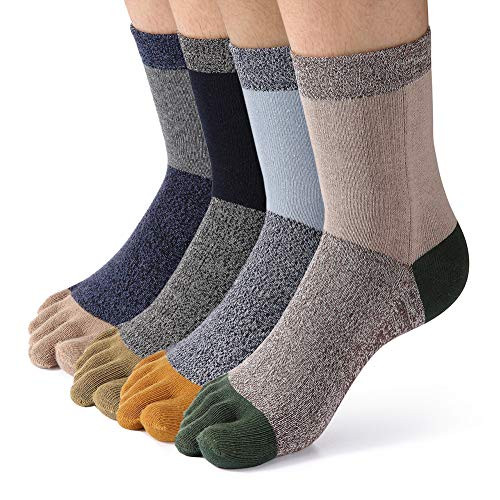 Womens Toe socks Cotton Crew Five Finger Socks For Running Athletic 4 Pack By Meaiguo  Multicoloured_C4 Womens Toe socks Cotton Crew Five Finger Socks For Running Athletic 4 Pack By Meaiguo  Multicoloured_C4