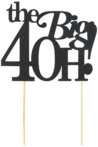 All About Details Black The Big 4OH! Cake Topper