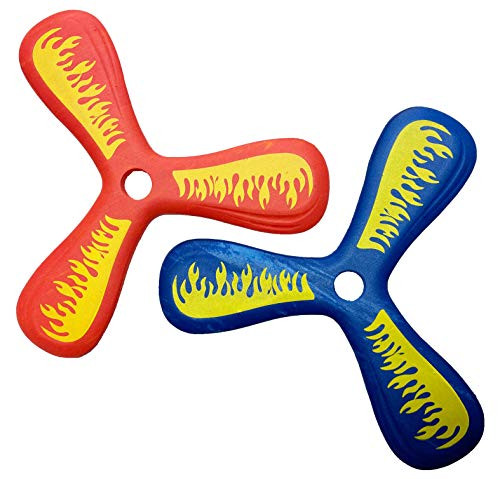 TriFlame Thick Outdoor Boomerangs 2 Pack _ Great Beginner Boomerangs for Kids or Adults_ Soft and Safe_