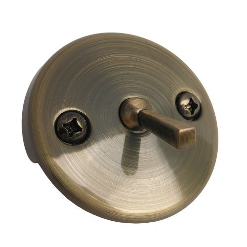 LASCO 03-1405 Bathtub Waste and Overflow Trip Lever Faceplate with Two Screws, Antique Bronze Finish