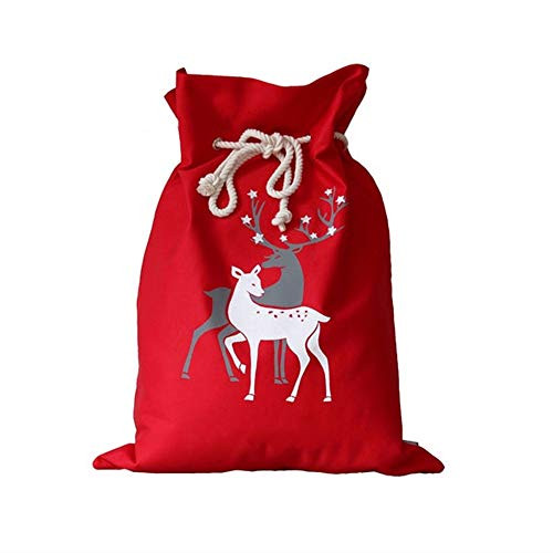 THOUSMOON Christmas Bag Santa Sack with Drawstring Reindeer Red Express Delivery Design Gift Bag Xmas Presents Large Size 19 inch x27 inch   Red Reindeer THOUSMOON Christmas Bag Santa Sack with Drawstring Reindeer Red Express Delivery Design Gift Bag Xmas Presents Large Size 19 inch x27 inch   Red Reindeer