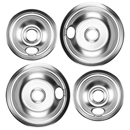 Cenipar 316048413 Range Drip Bowl 8 Inch 2 Pack and 316048414 Range Drip Bowl 6 Inch 2 Pack chrome in color for Electric Surface Burner Cenipar 316048413 Range Drip Bowl 8 Inch 2 Pack and 316048414 Range Drip Bowl 6 Inch 2 Pack chrome in color for Electric Surface Burner