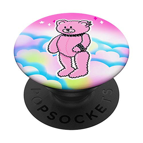 Pastel Goth Teddy Bear Alternative Rock Emo Kawaii EGirl PopSockets Grip and Stand for Phones and Tablets