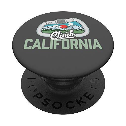 Climb California Retro Rock Climbing Vintage Carabiner PopSockets Grip and Stand for Phones and Tablets