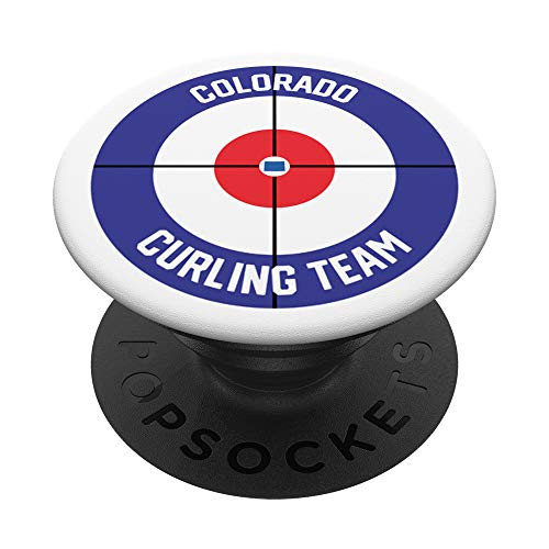Colorado Curling Team Sweep Rock CO State Outline PopSockets Grip and Stand for Phones and Tablets