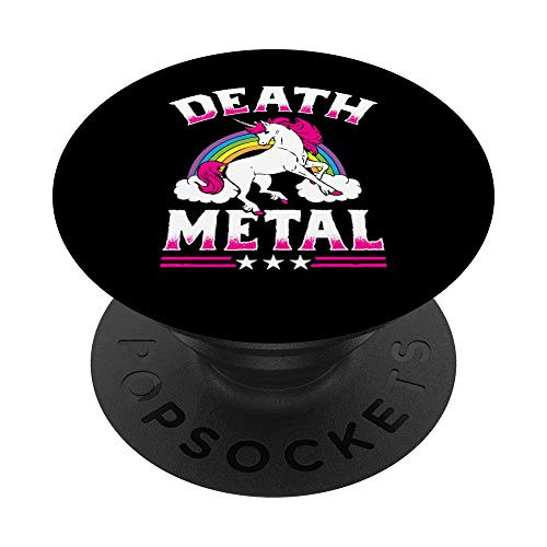 Death Metal Rainbow and Unicorn Heavy Rock Music Lover Gift PopSockets Grip and Stand for Phones and Tablets